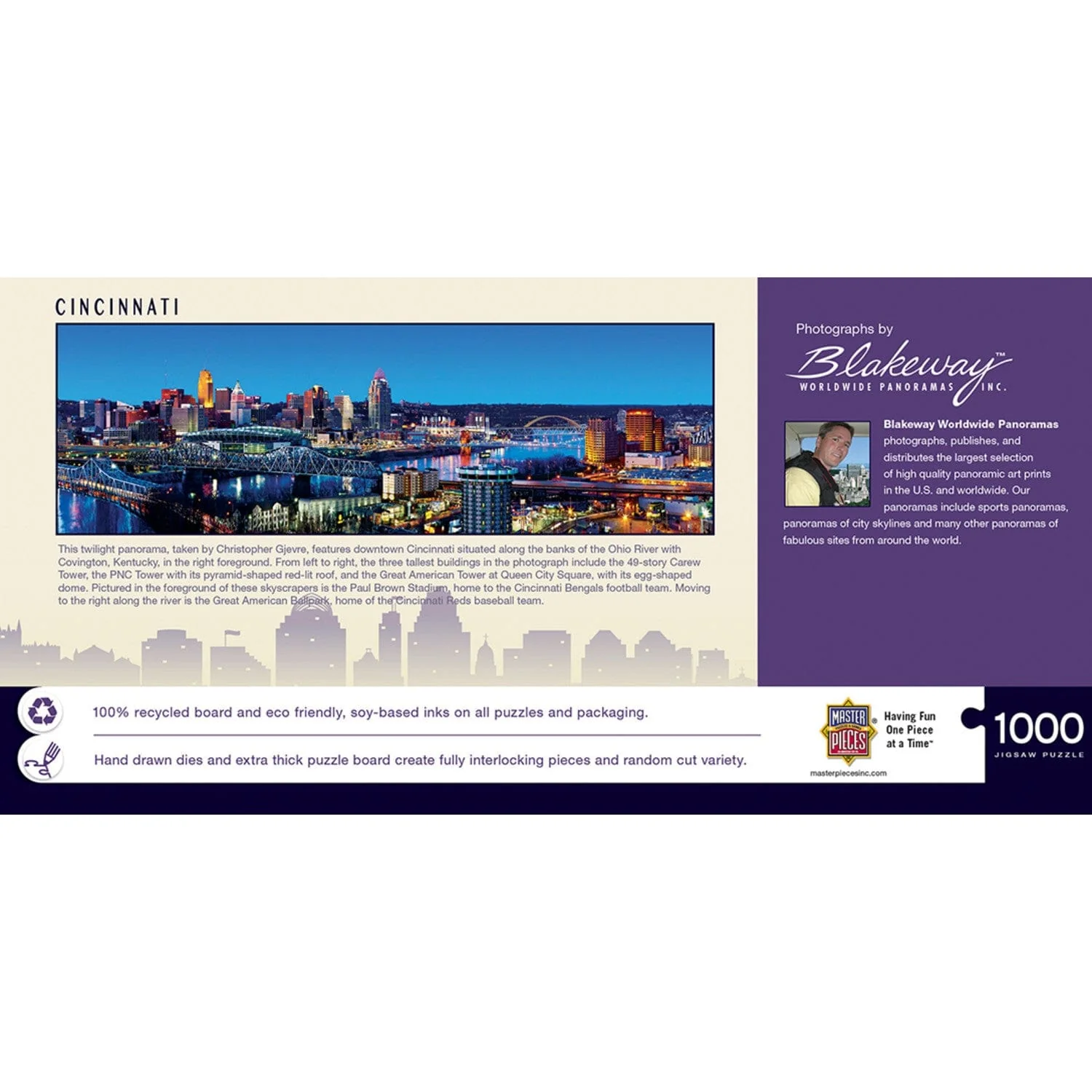 Cincinnati, Ohio 1000 Piece Panoramic Jigsaw Puzzle - Image 3