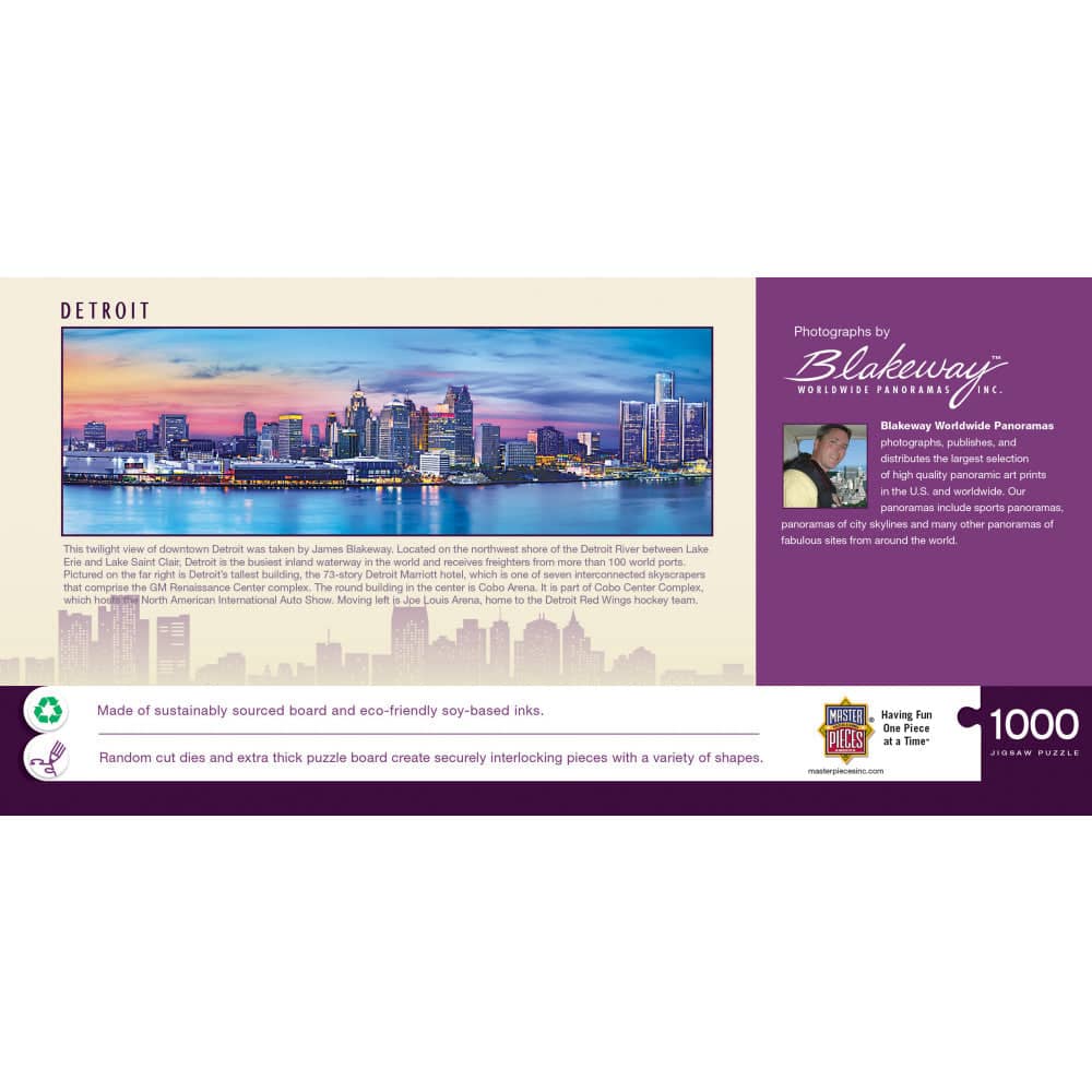 Detroit, Michigan 1000 Piece Panoramic Jigsaw Puzzle - Image 3