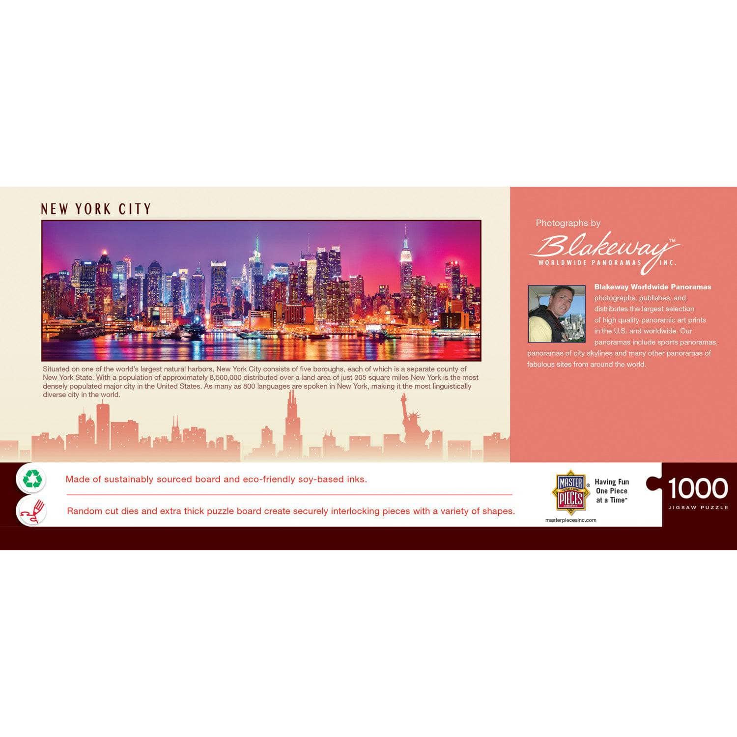 New York City, New York 1000 Piece Panoramic Jigsaw Puzzle - Image 3