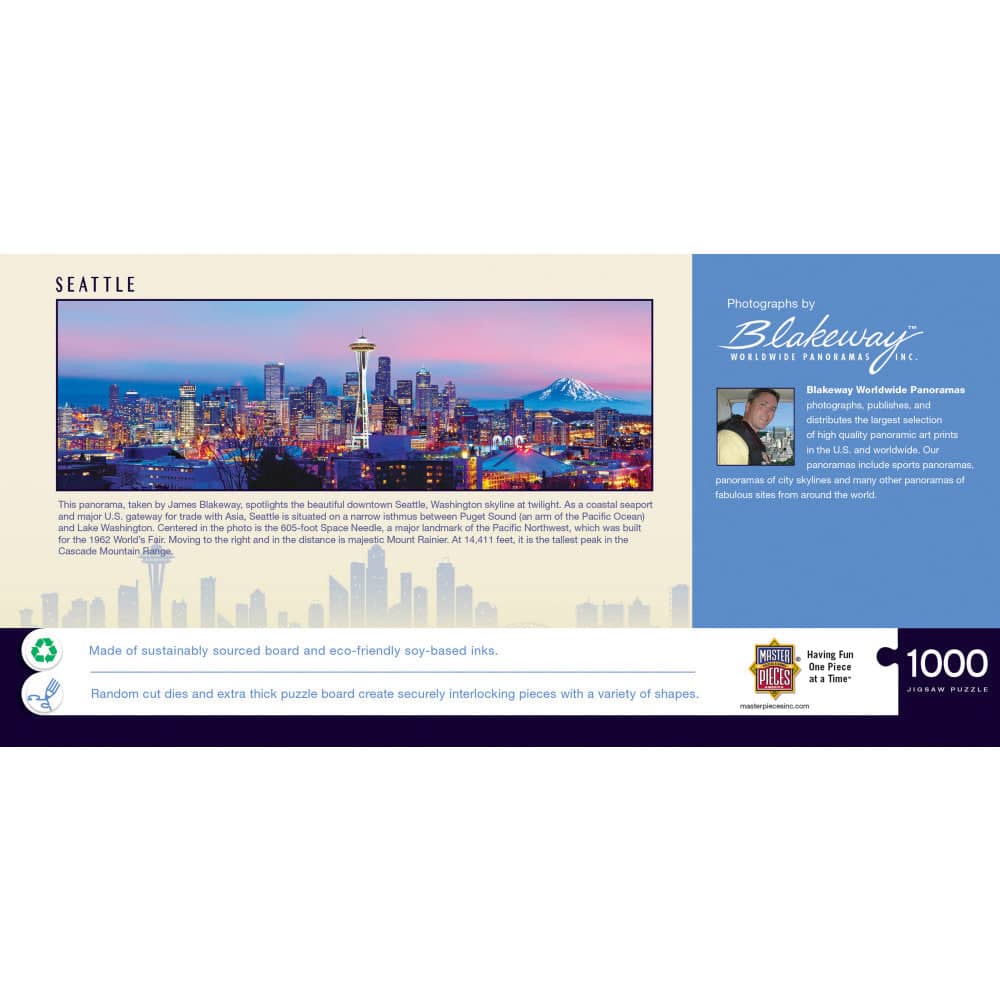 Seattle, Washington 1000 Piece Panoramic Jigsaw Puzzle - Image 3