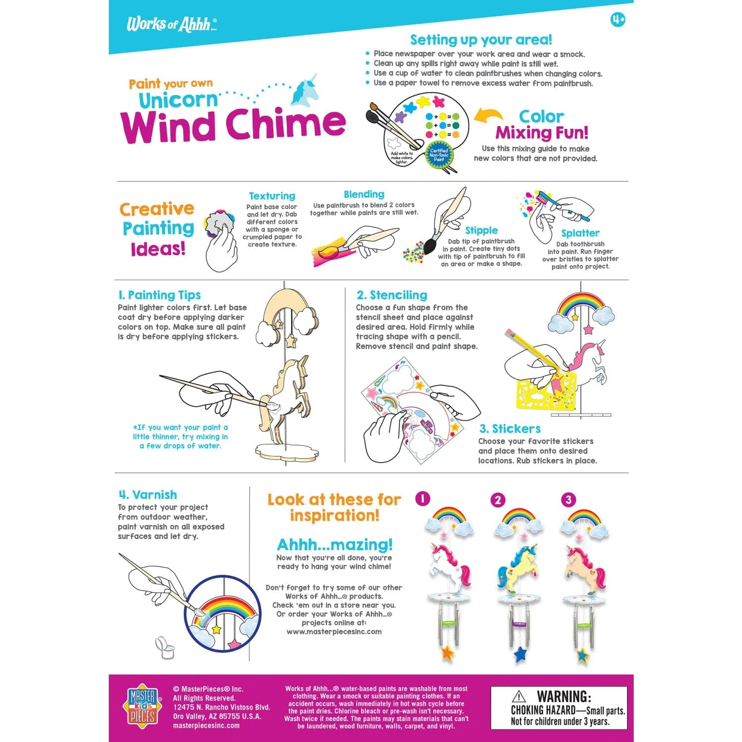 Unicorn Wind Chime Wood Craft & Paint Kit - Image 4