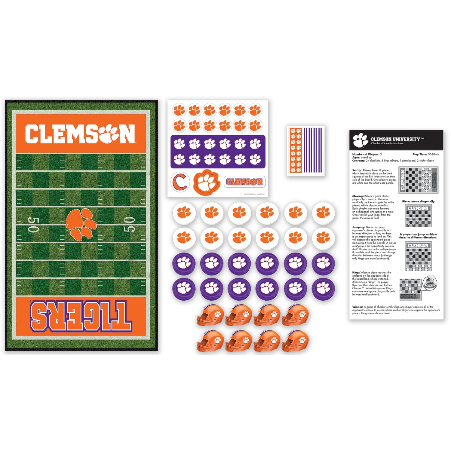 Clemson Tigers Checkers Board Game - Image 2