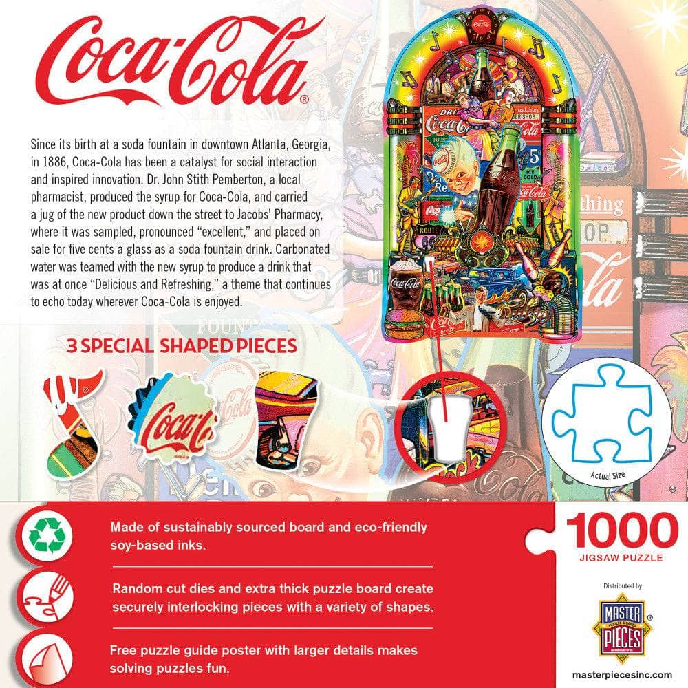 Coca-Cola Jukebox 1000 Piece Shaped Jigsaw Puzzle - Image 3