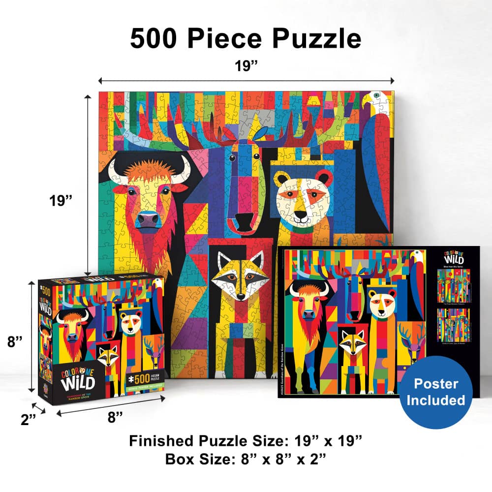 Color Me Wild - Guardians of the Rainbow Grove 500 Piece Jigsaw Puzzle - Image 5