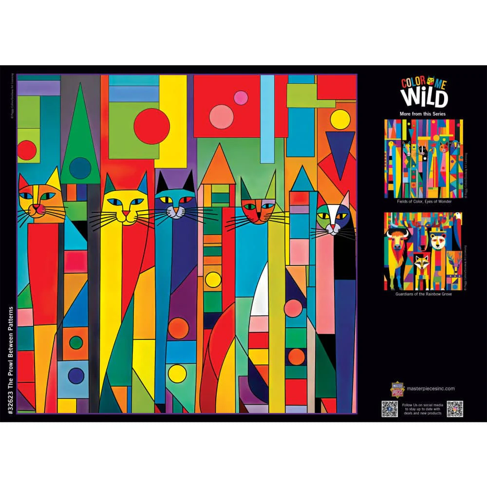 Color Me Wild - The Prowl Between Patterns 500 Piece Jigsaw Puzzle - Image 4
