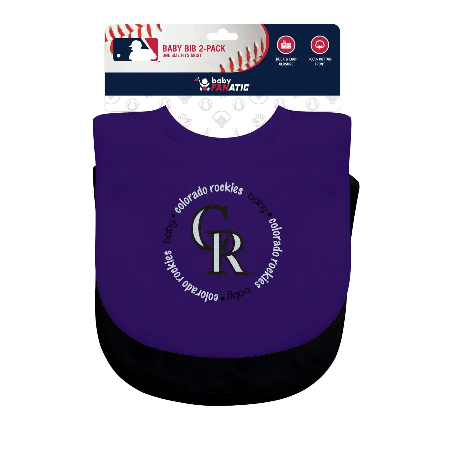 Colorado Rockies - Baby Bibs 2-Pack - Purple & Black - Image 2