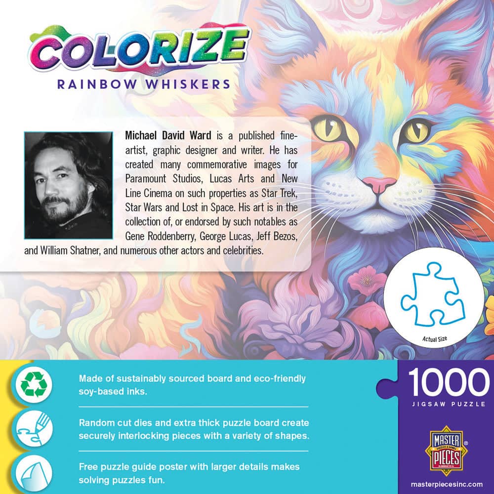 Colorize - Rainbow Whiskers 1000 Piece Jigsaw Puzzle - Image 3