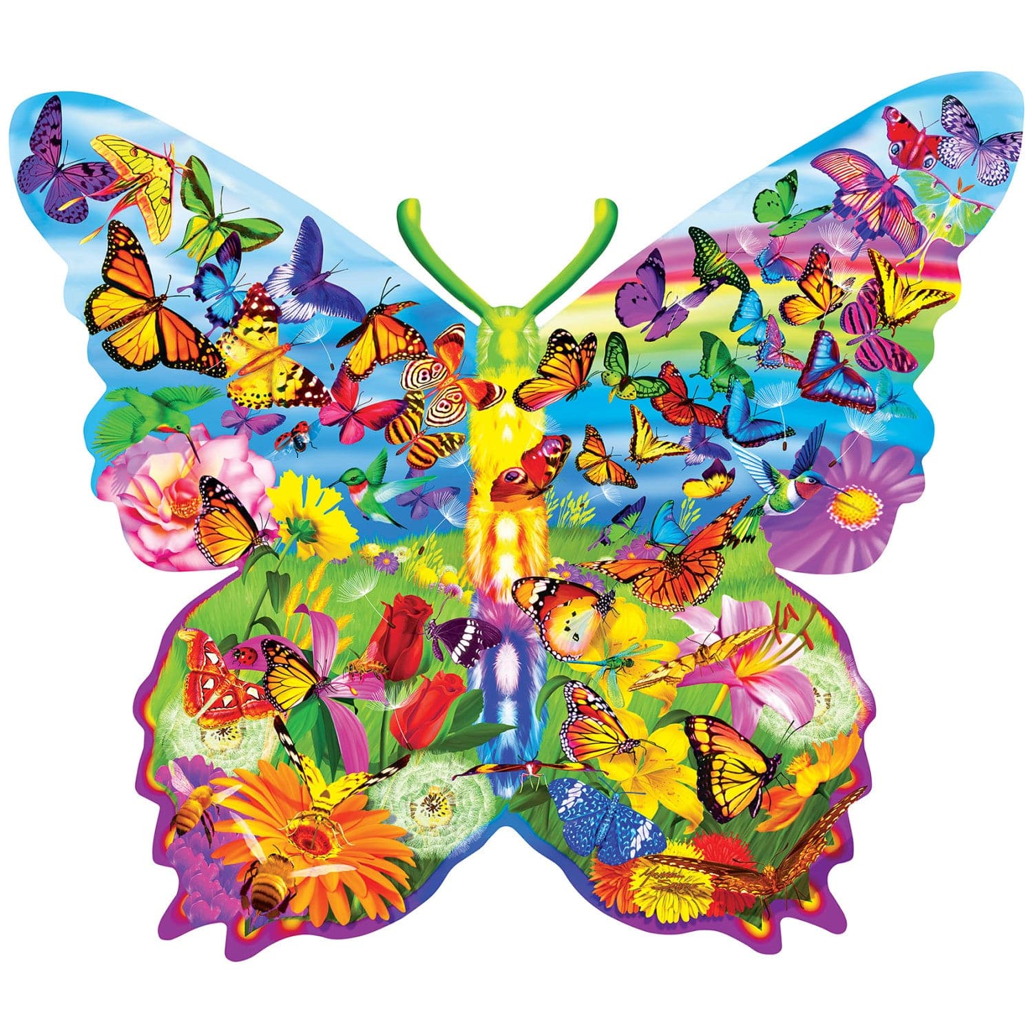 Shapes - Butterfly Surprise 1000 Piece Shaped Jigsaw Puzzle - Image 2