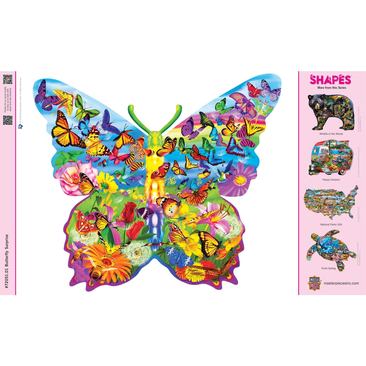 Shapes - Butterfly Surprise 1000 Piece Shaped Jigsaw Puzzle - Image 4