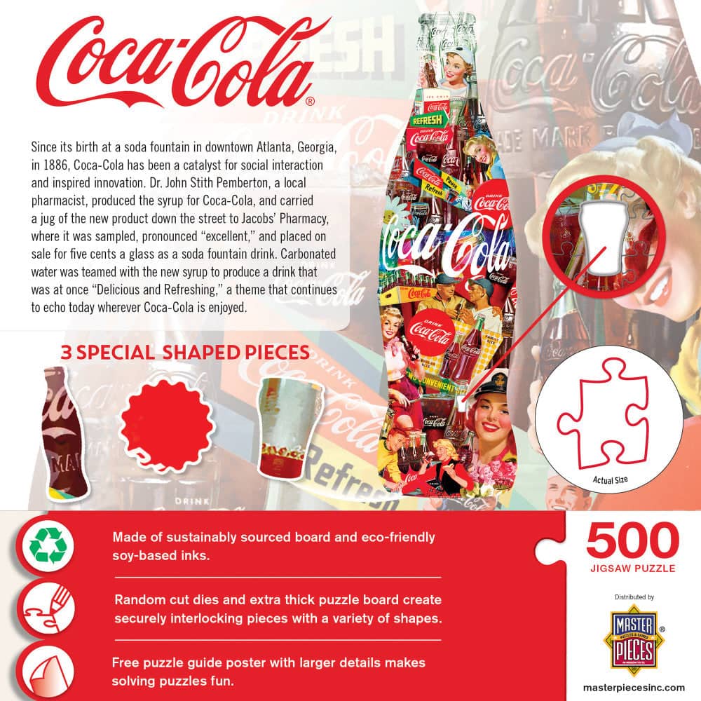 Shapes - Coca-Cola Bottle 500 Piece Jigsaw Puzzle - Image 3