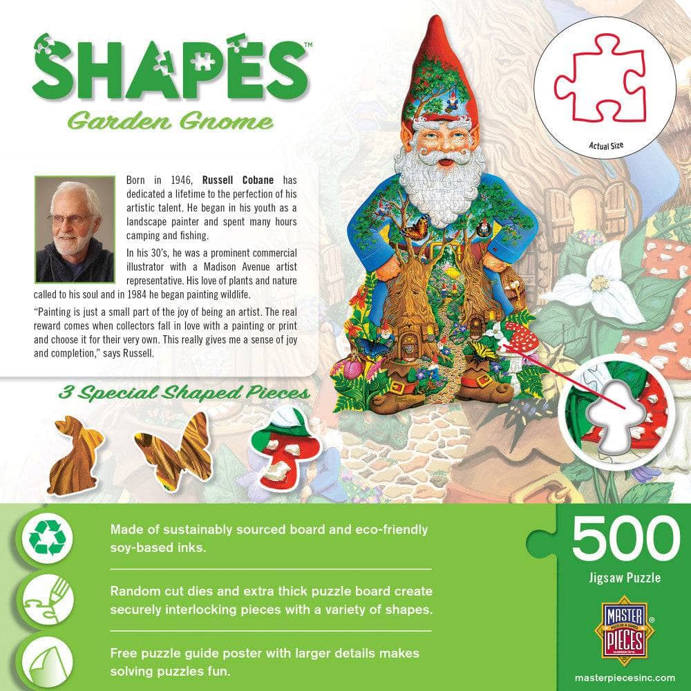 Shapes - Garden Gnome 500 Piece Jigsaw Puzzle - Image 3