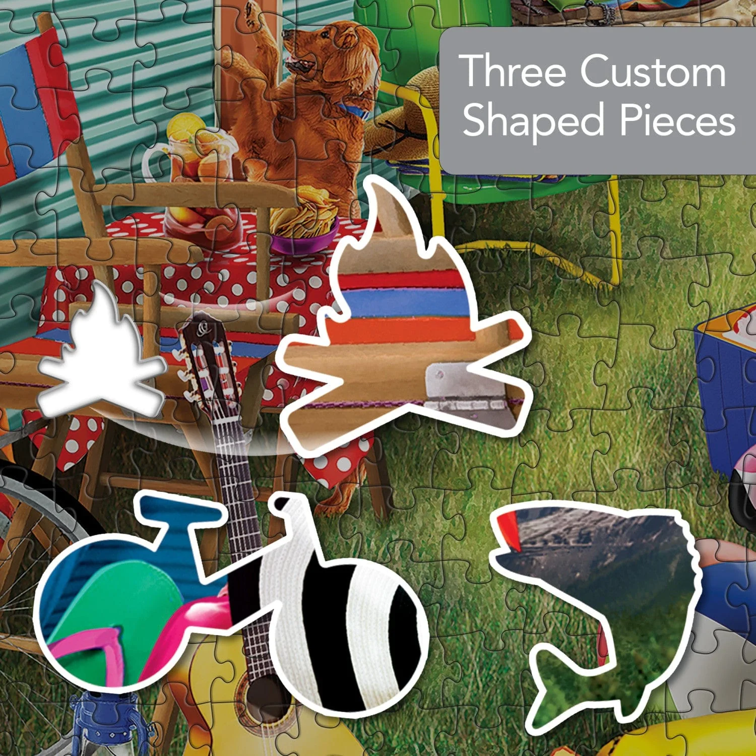 Shapes - Happy Campers 1000 Piece Shaped Jigsaw Puzzle - Image 5