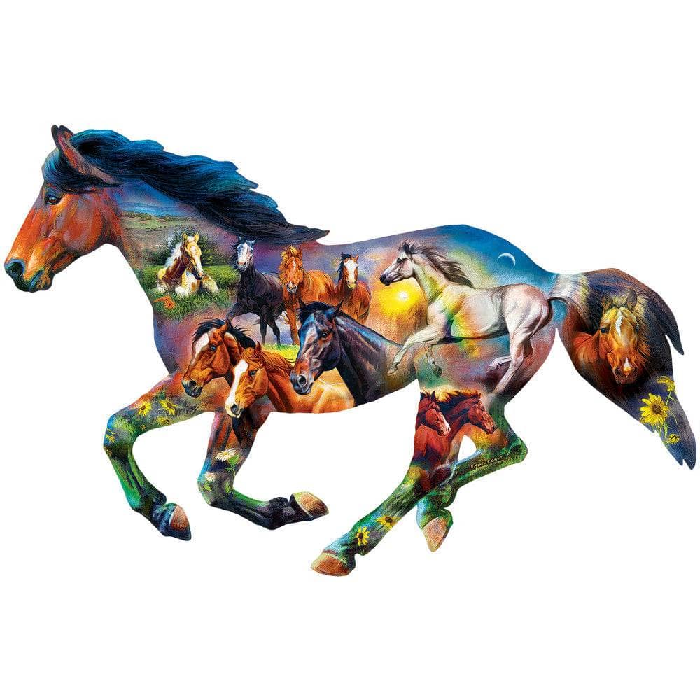 Shapes - Horsing Around 1000 Piece Shaped Jigsaw Puzzle - Image 2
