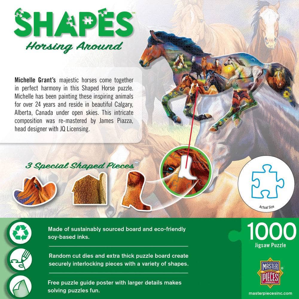 Shapes - Horsing Around 1000 Piece Shaped Jigsaw Puzzle - Image 3