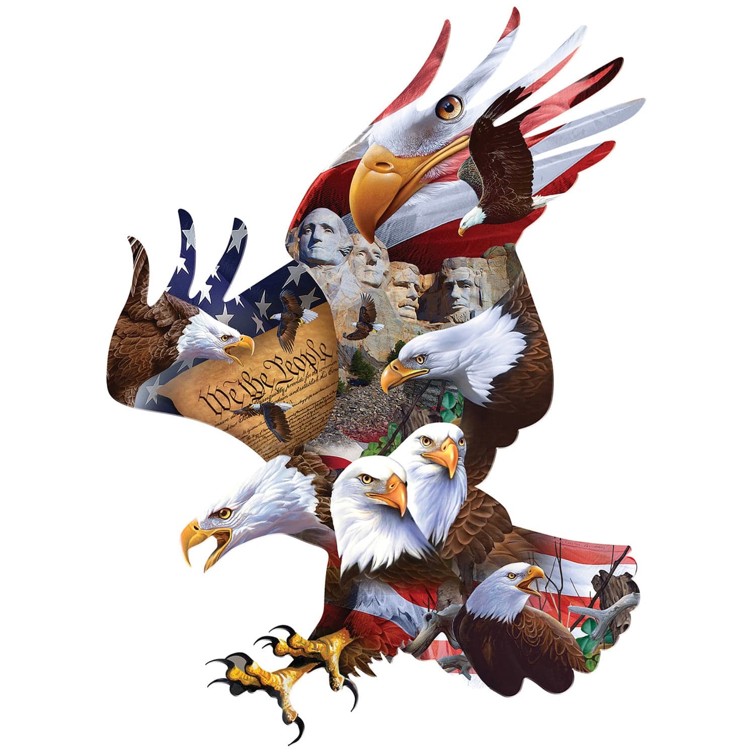 Shapes - Majestic Flight 1000 Piece Shaped Jigsaw Puzzle - Image 2