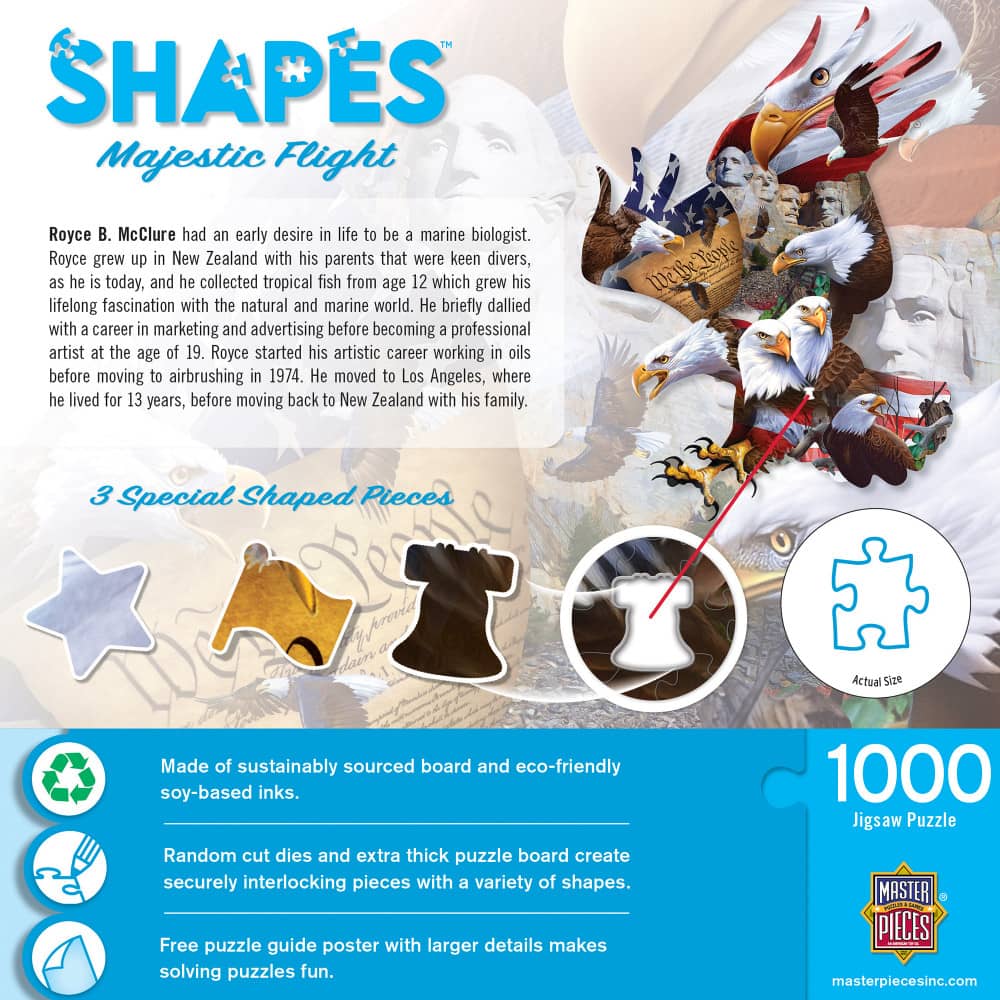 Shapes - Majestic Flight 1000 Piece Shaped Jigsaw Puzzle - Image 3