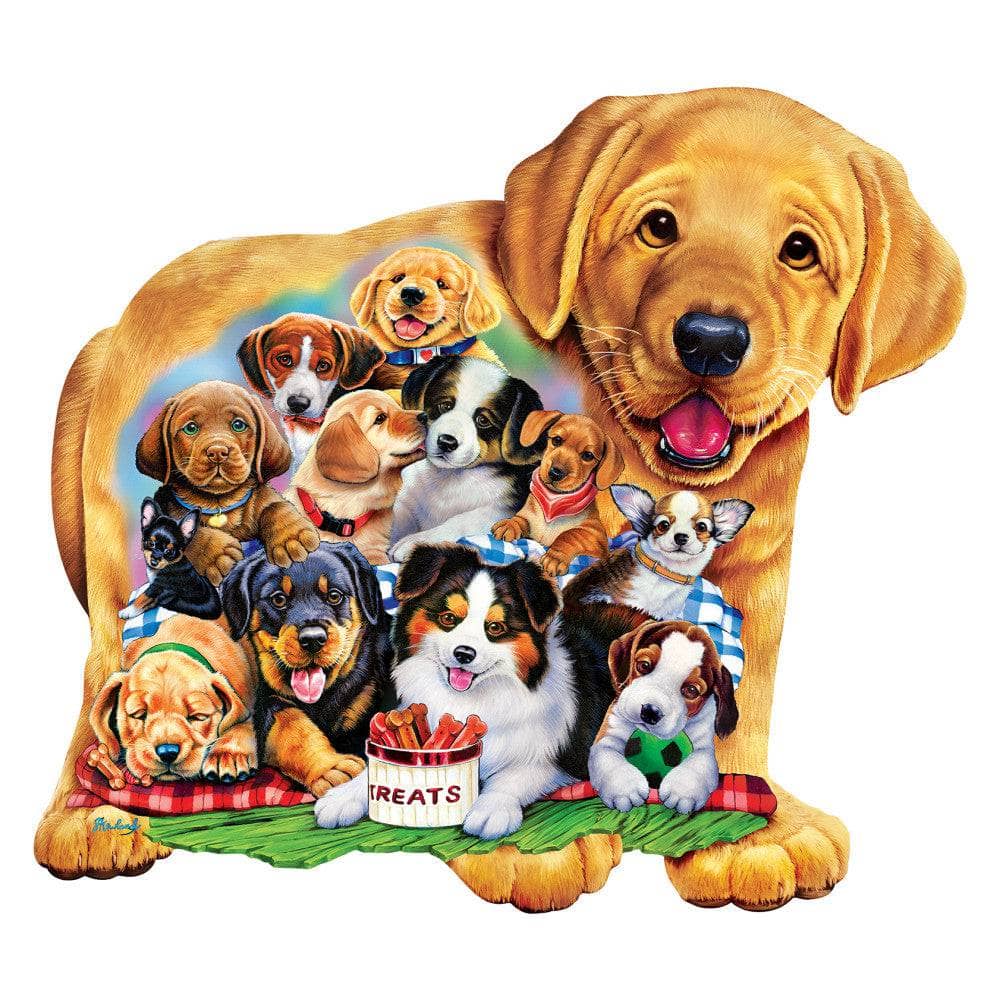 Shapes - Puppy Palooza 500 Piece Jigsaw Puzzle - Image 2