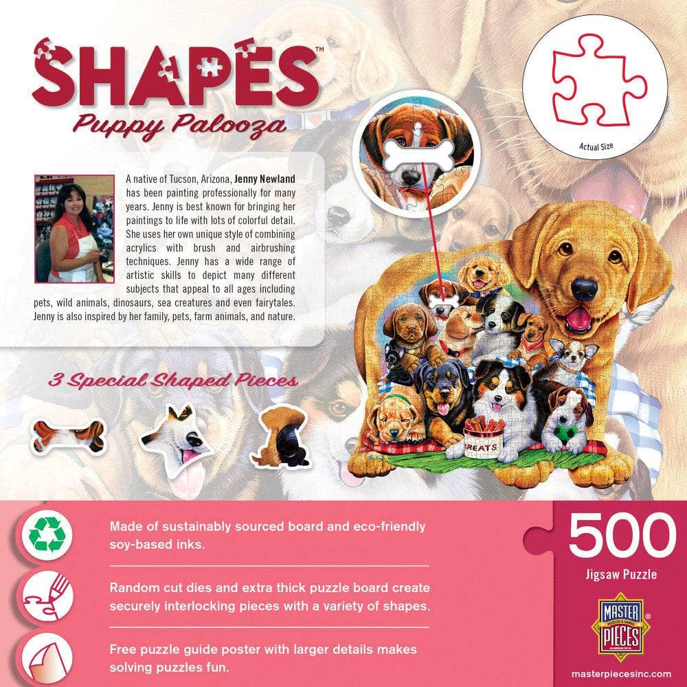 Shapes - Puppy Palooza 500 Piece Jigsaw Puzzle - Image 3