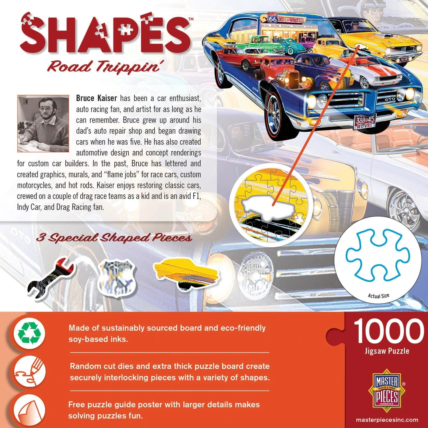 Shapes - Road Trippin 1000 Piece Shaped Jigsaw Puzzle - Image 3
