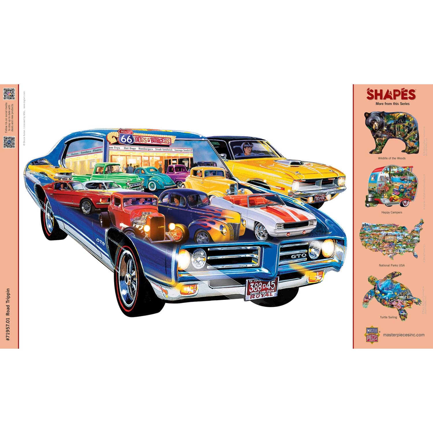 Shapes - Road Trippin 1000 Piece Shaped Jigsaw Puzzle - Image 4