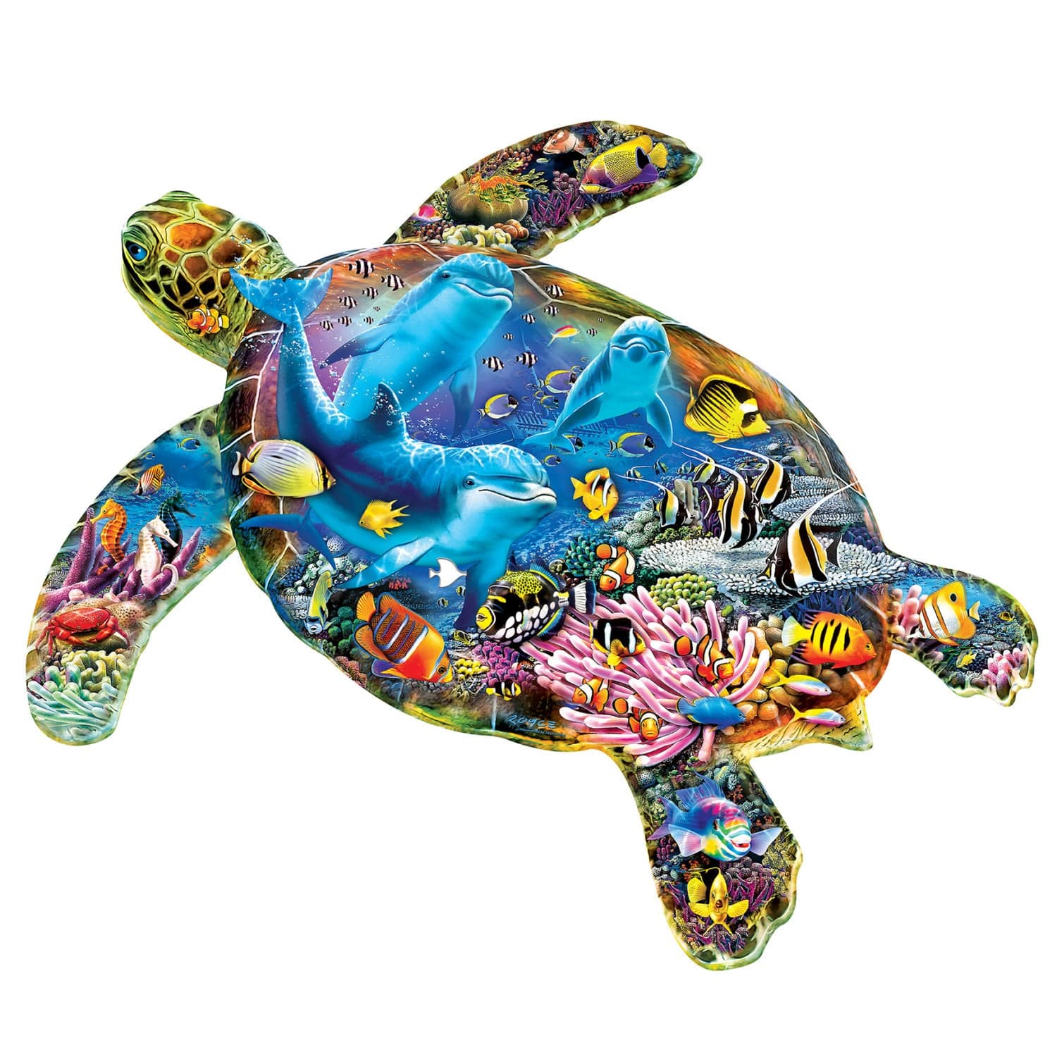 Shapes - Turtle Sailing 1000 Piece Shaped Jigsaw Puzzle - Image 2