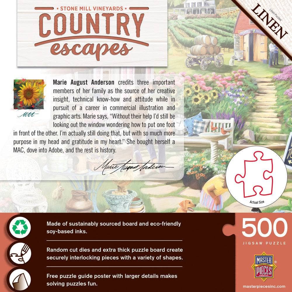 Country Escapes - Stone Mill Vineyards 500 Piece Jigsaw Puzzle - Image 3