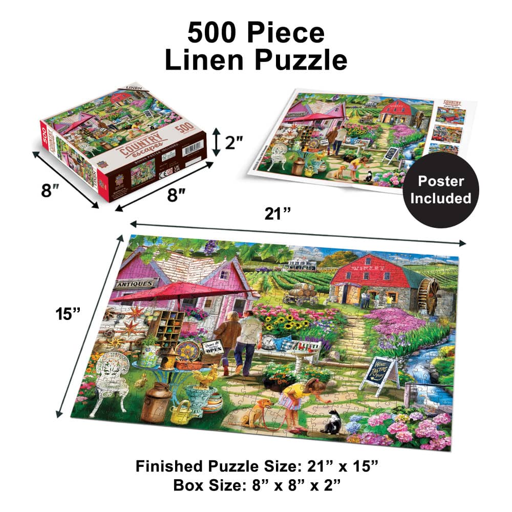 Country Escapes - Stone Mill Vineyards 500 Piece Jigsaw Puzzle - Image 5