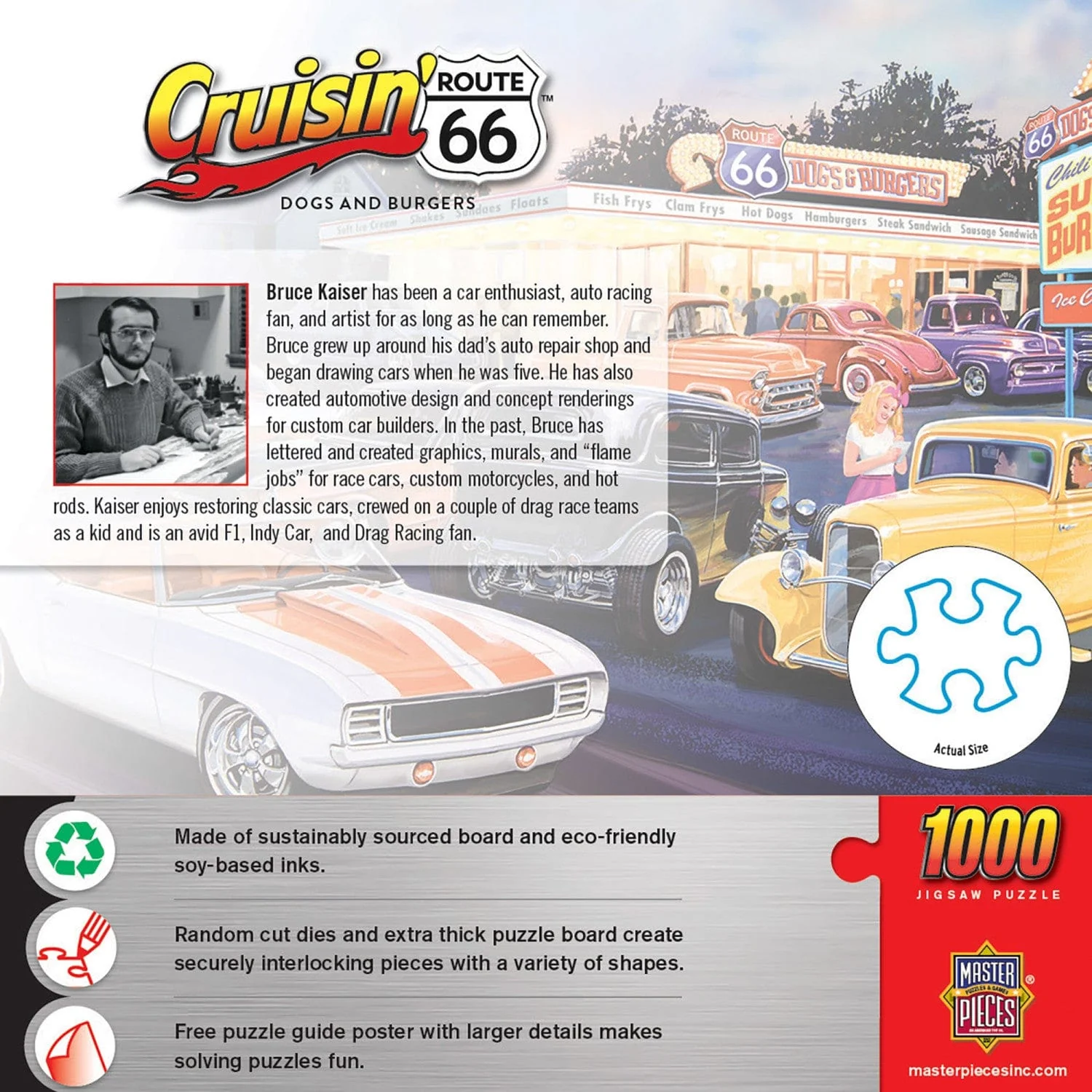 Cruisin' Route 66 - Dogs & Burgers 1000 Piece Jigsaw Puzzle - Image 3