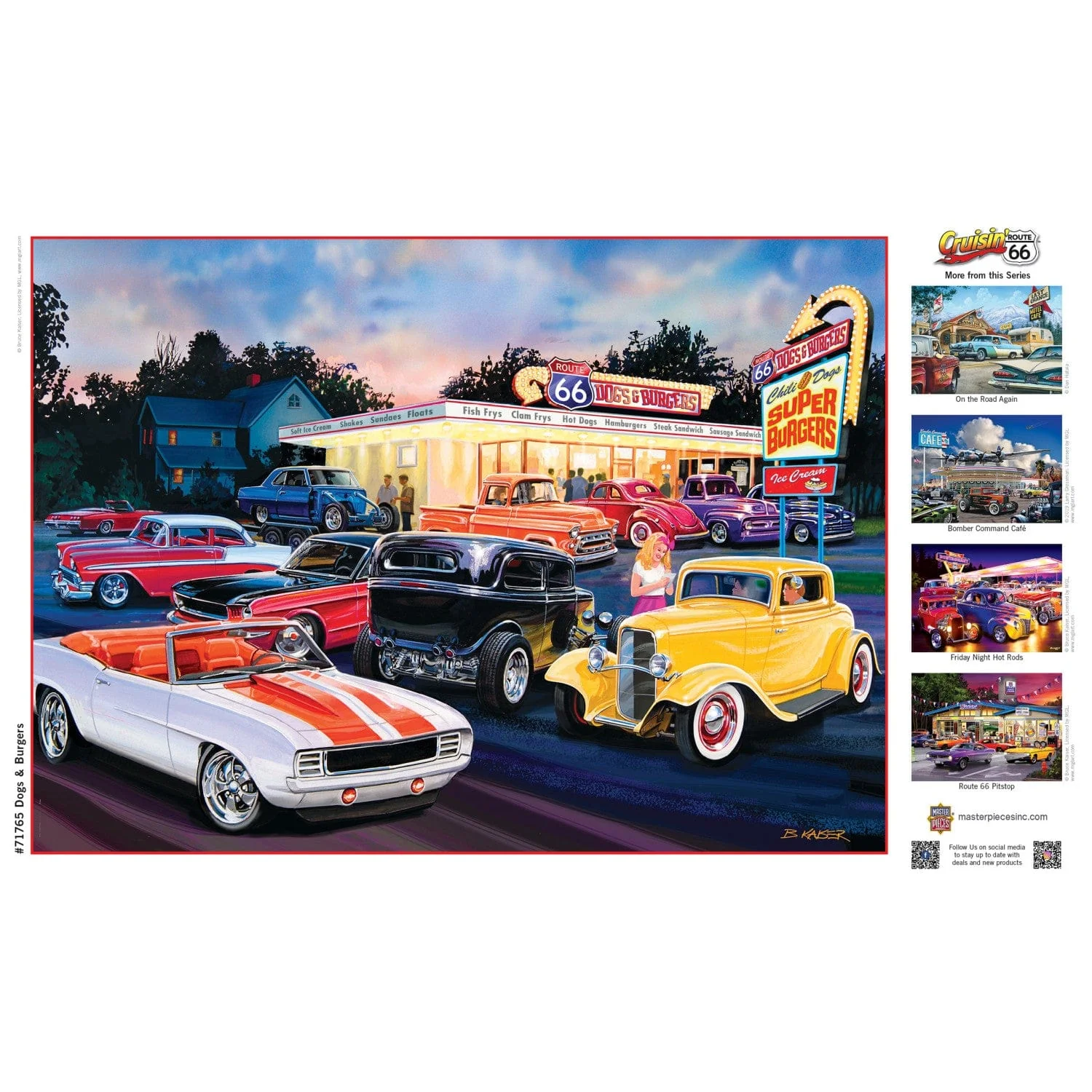 Cruisin' Route 66 - Dogs & Burgers 1000 Piece Jigsaw Puzzle - Image 4