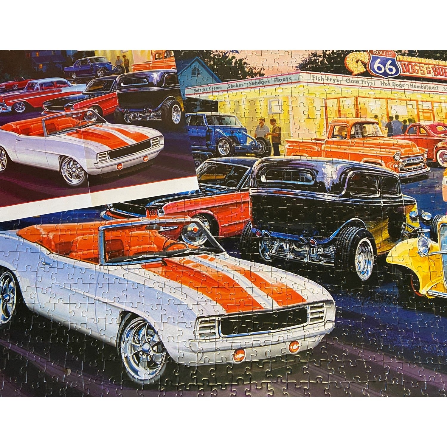 Cruisin' Route 66 - Dogs & Burgers 1000 Piece Jigsaw Puzzle - Image 5