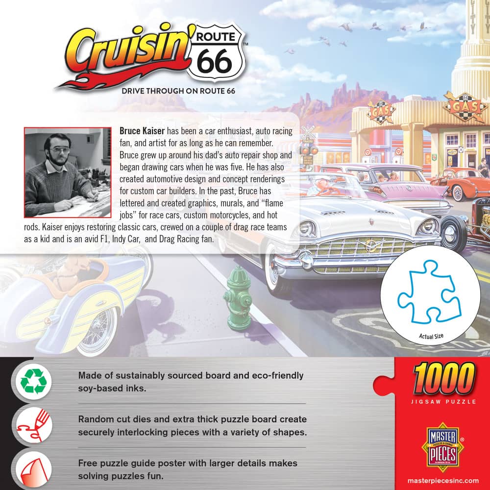 Cruisin' Route 66 - Drive Through on Route 66 1000 Piece Jigsaw Puzzle - Image 3