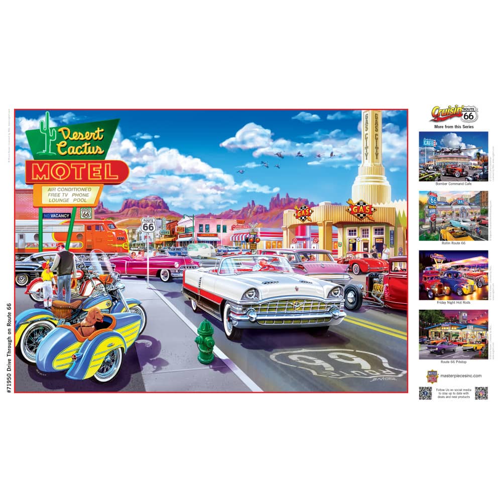 Cruisin' Route 66 - Drive Through on Route 66 1000 Piece Jigsaw Puzzle - Image 4