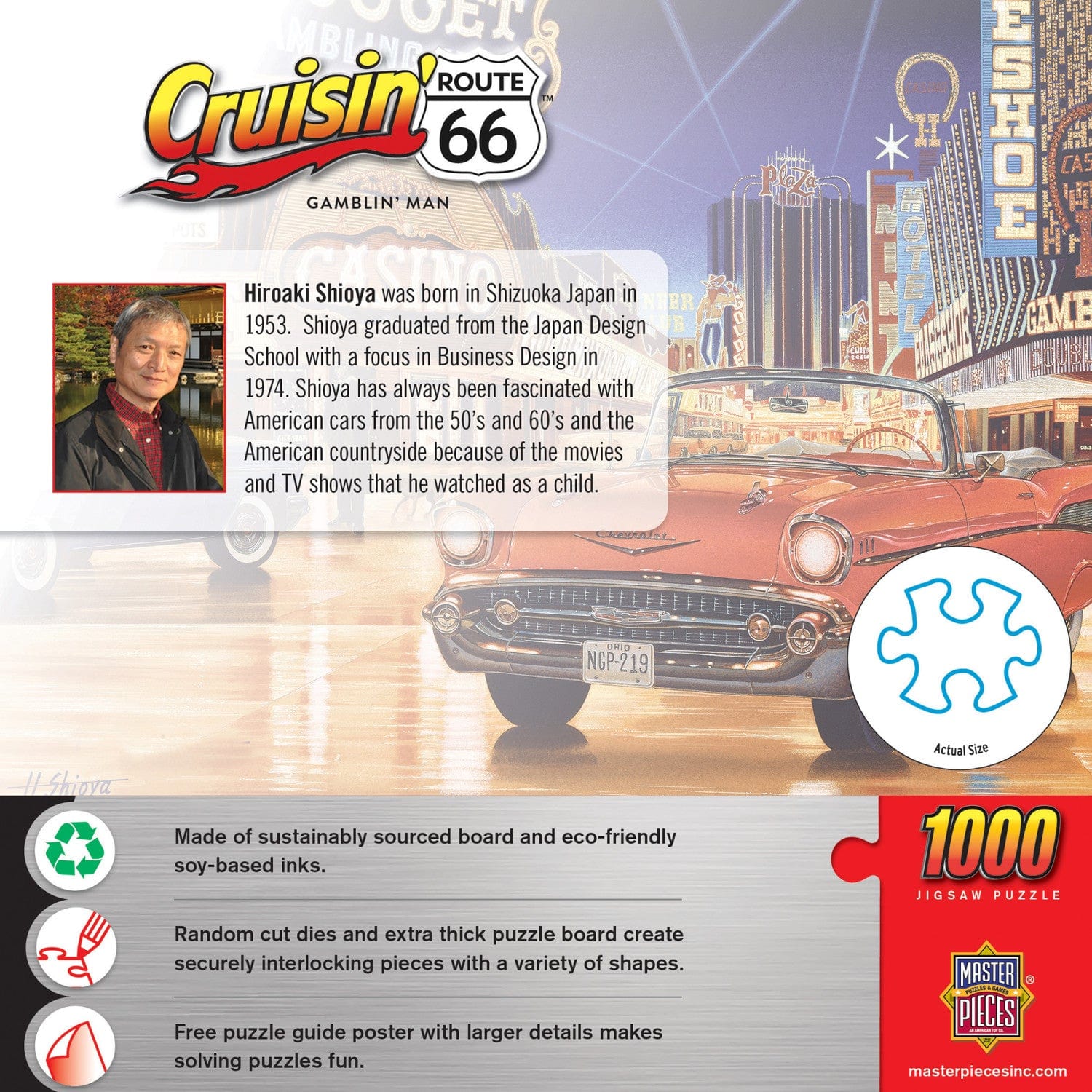 Cruisin' Route 66 - Gamblin' Man 1000 Piece Jigsaw Puzzle - Image 3