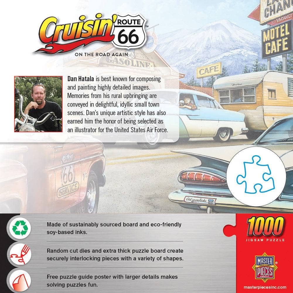 Cruisin' Route 66 - On the Road Again 1000 Piece Jigsaw Puzzle - Image 3