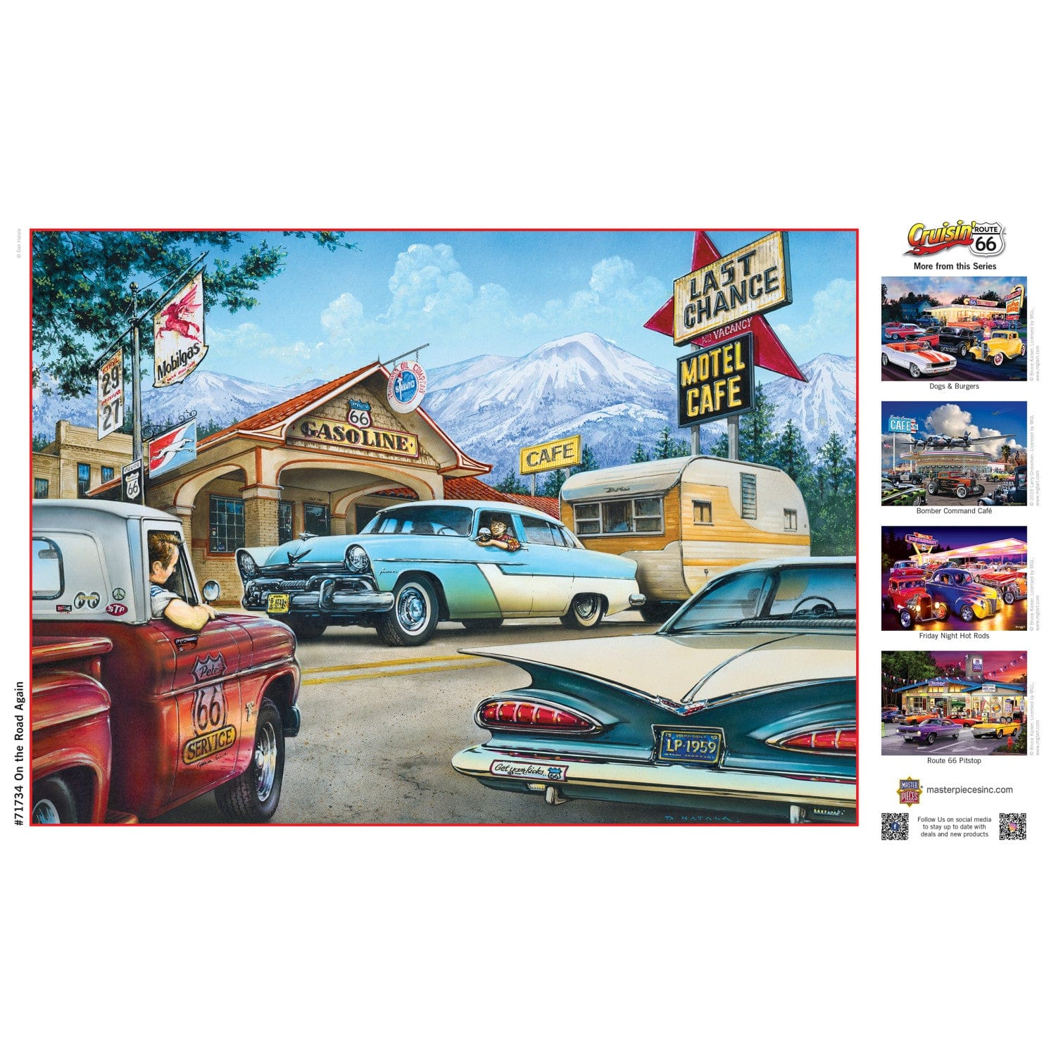 Cruisin' Route 66 - On the Road Again 1000 Piece Jigsaw Puzzle - Image 4