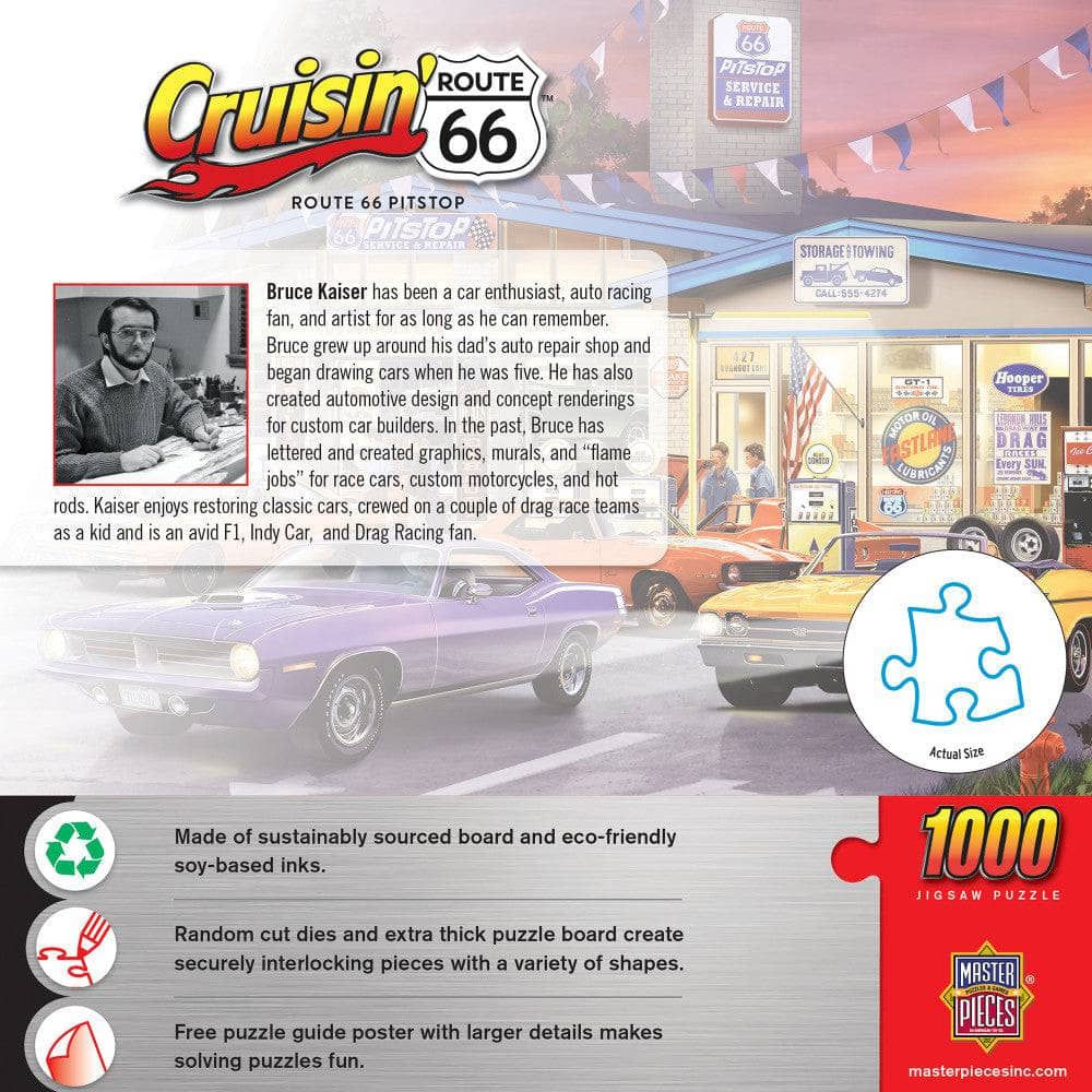 Cruisin' Route 66 - Pitstop 1000 Piece Jigsaw Puzzle - Image 3