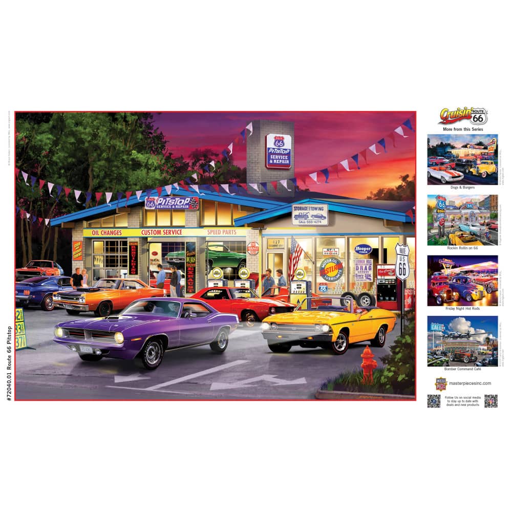 Cruisin' Route 66 - Pitstop 1000 Piece Jigsaw Puzzle - Image 4