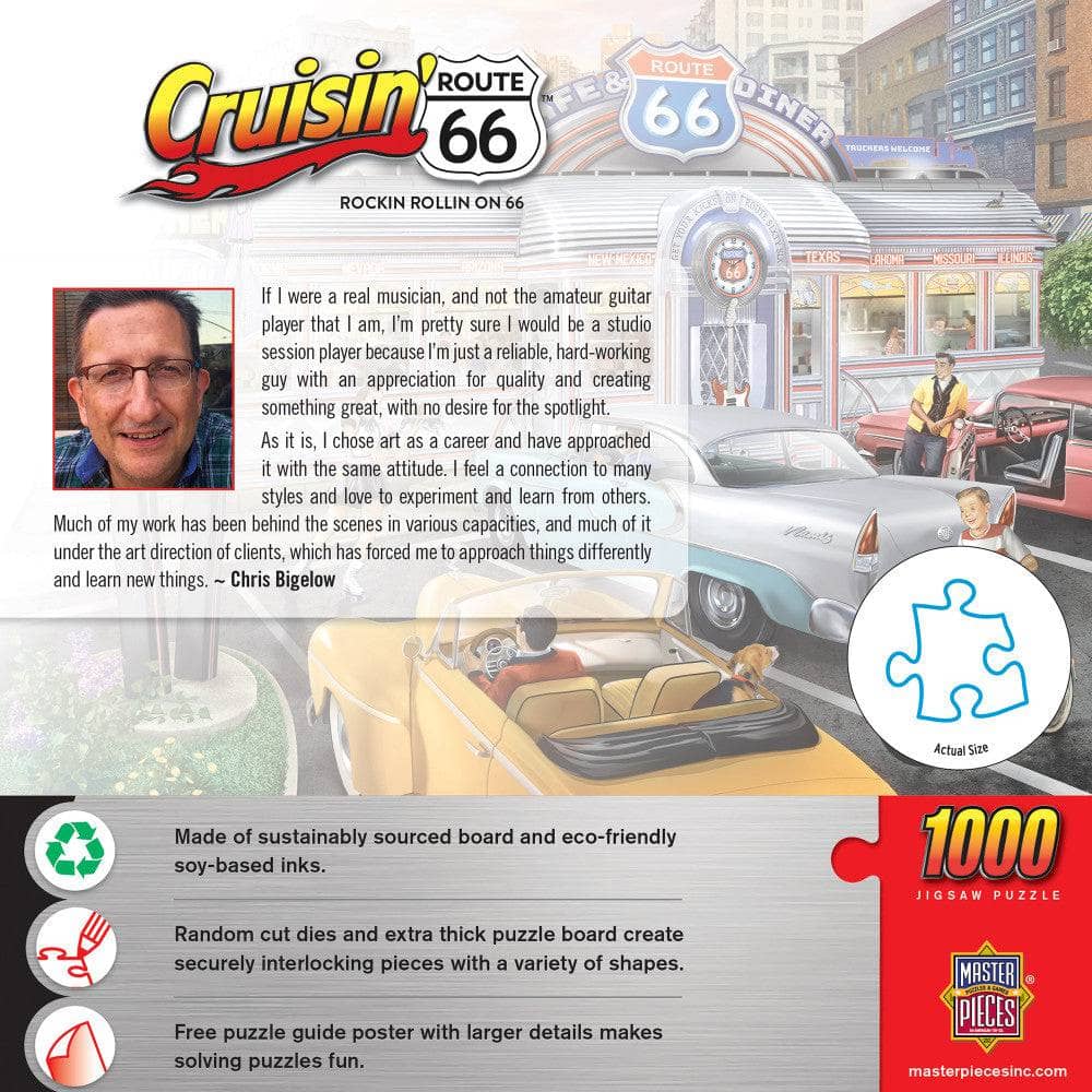 Cruisin' Route 66 - Rockin Rollin on 66 1000 Piece Jigsaw Puzzle - Image 3