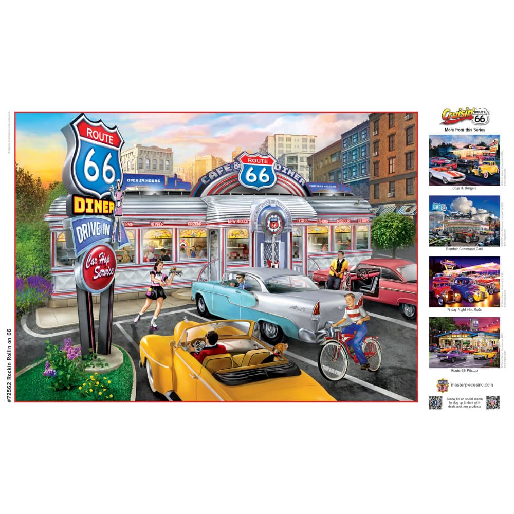 Cruisin' Route 66 - Rockin Rollin on 66 1000 Piece Jigsaw Puzzle - Image 4