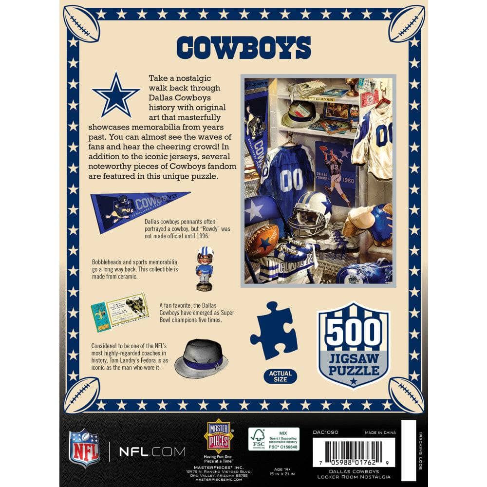 Dallas Cowboys - Locker Room 500 Piece Jigsaw Puzzle - Image 3