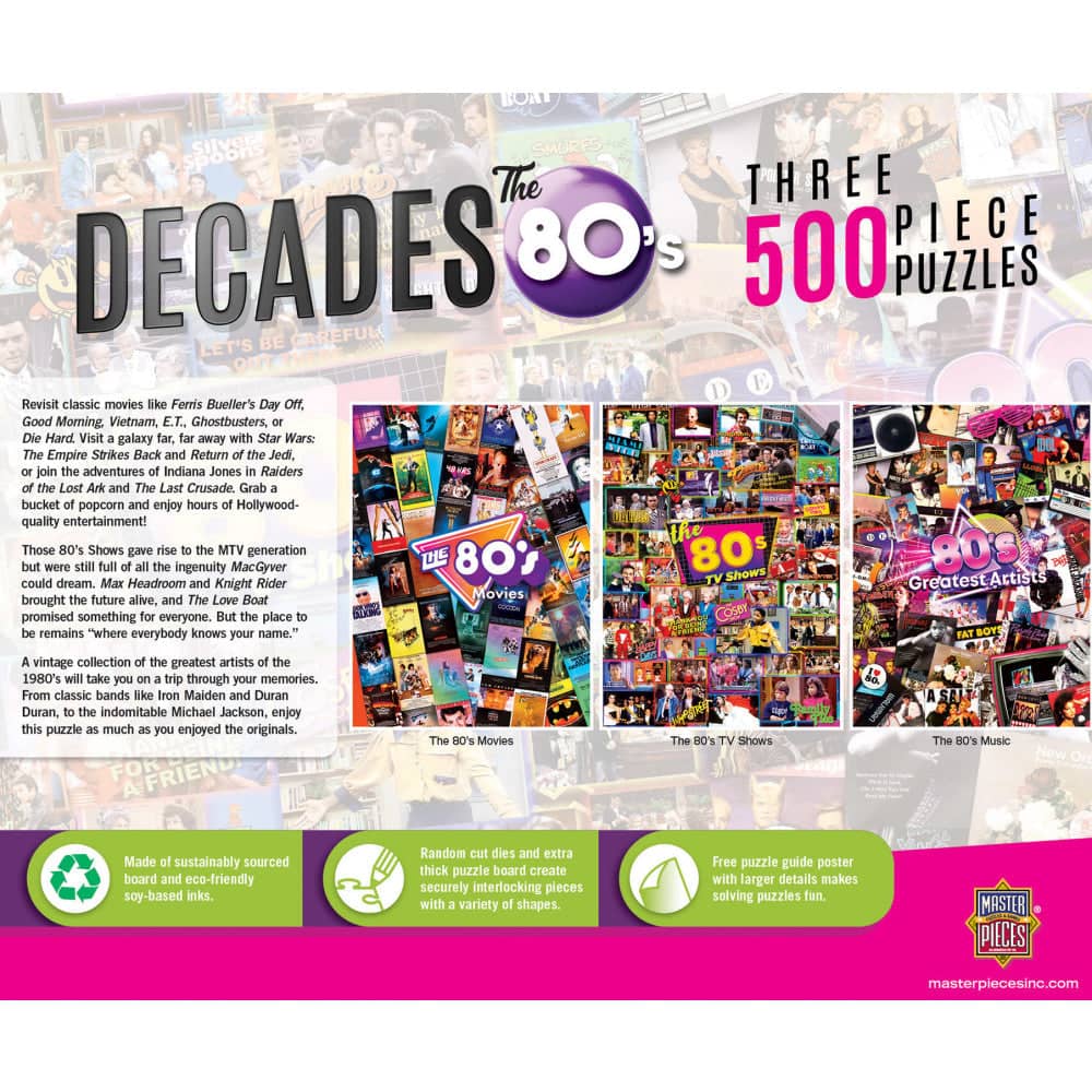 Decades - The 80's 500 Piece Jigsaw Puzzles 3 Pack - Image 5