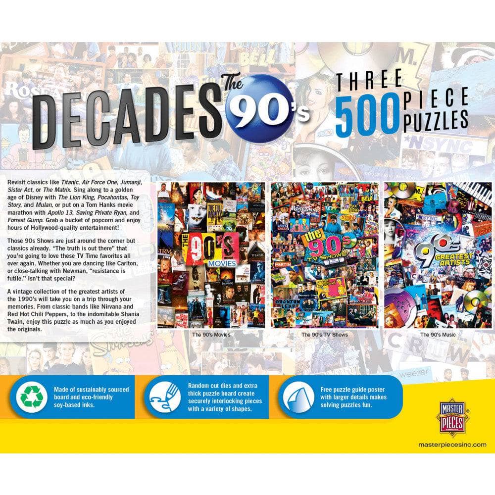 Decades - The 90's 500 Piece Jigsaw Puzzles 3 Pack - Image 5