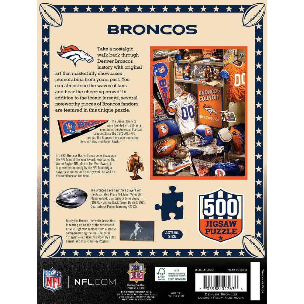 Denver Broncos - Locker Room 500 Piece Jigsaw Puzzle - Image 3