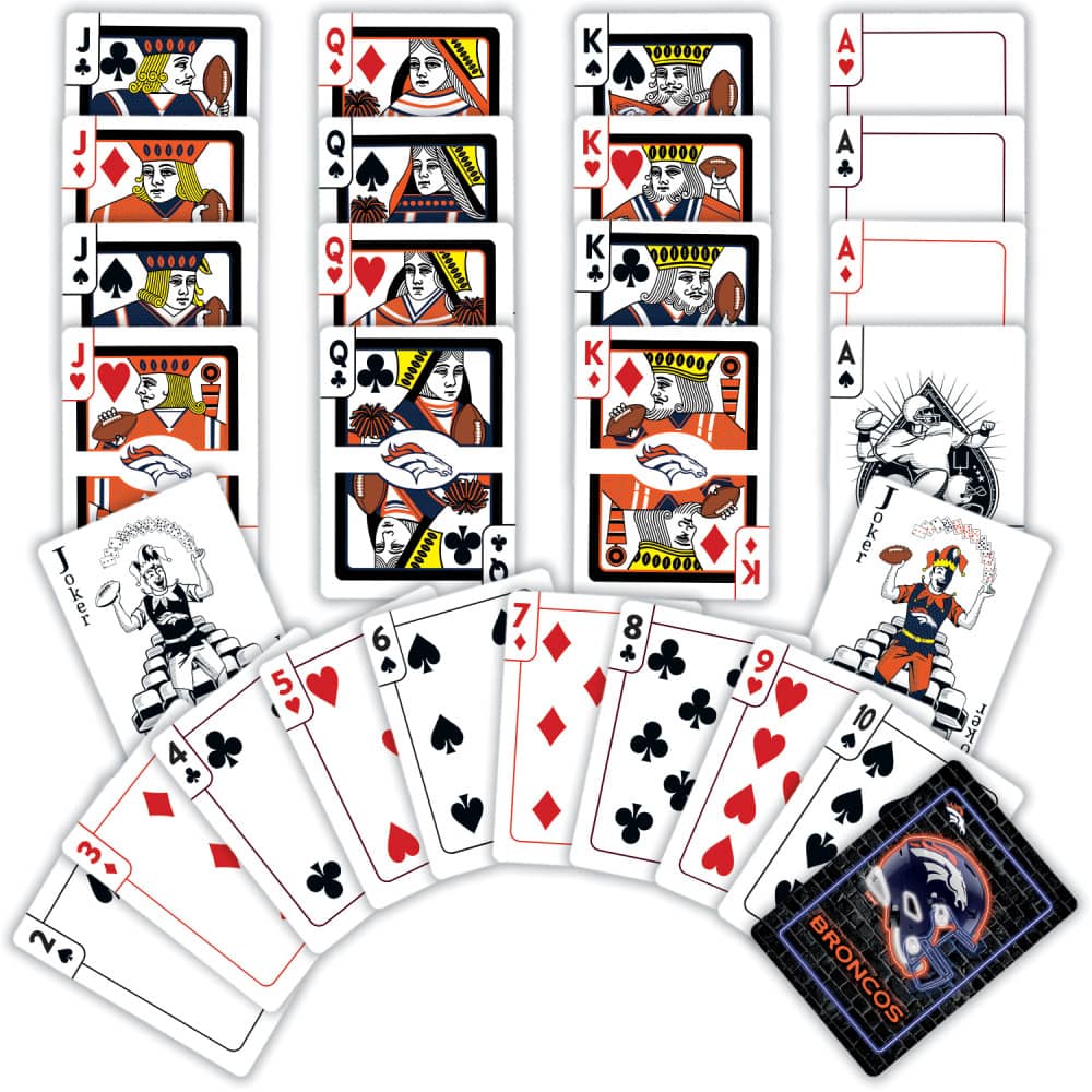 Denver Broncos Neon-Styled Playing Cards - 54 Card Deck - Image 2
