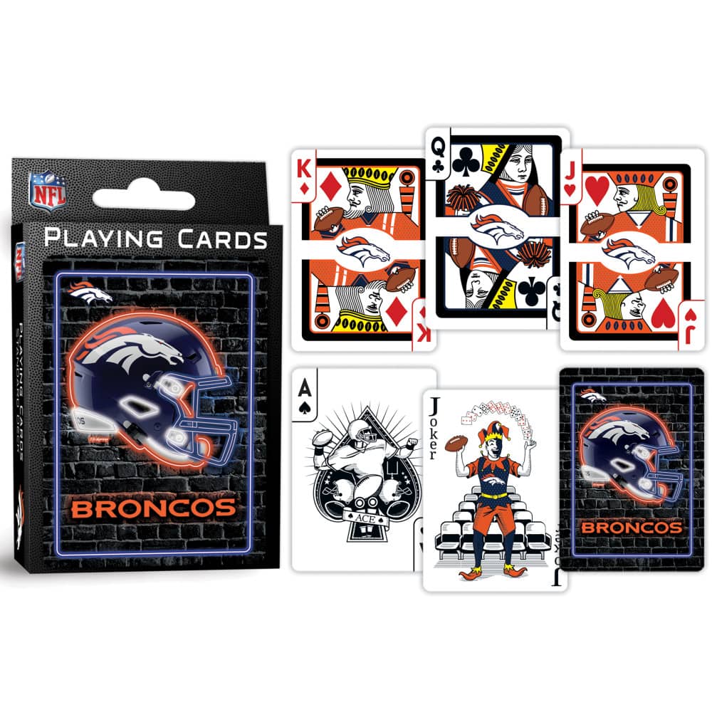 Denver Broncos Neon-Styled Playing Cards - 54 Card Deck - Image 3