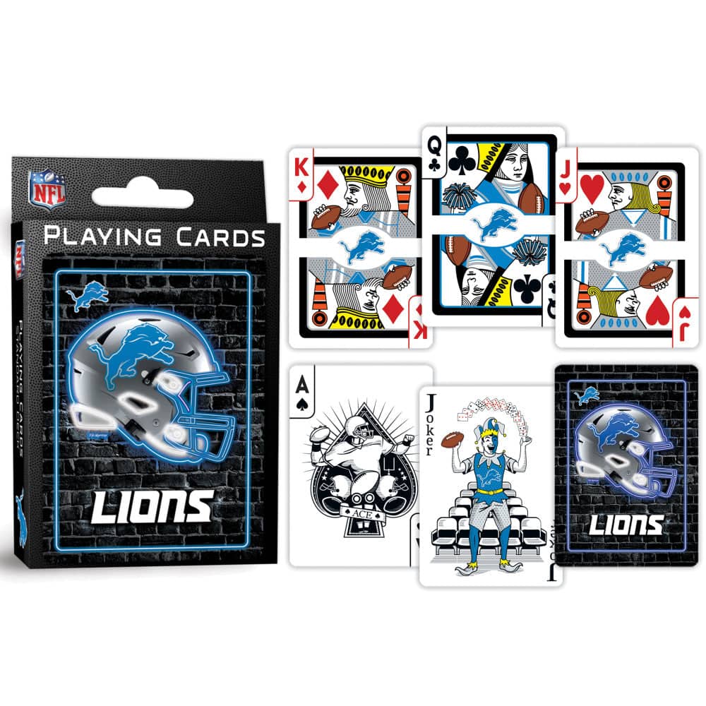 Detroit Lions Neon-Styled Playing Cards - 54 Card Deck - Image 3