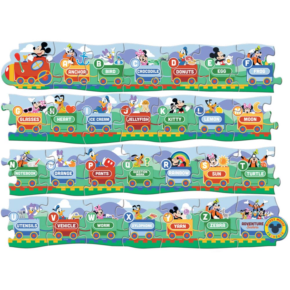 Disney - Mickey ABCs Educational Train 28 Piece Wood Floor Puzzle - Image 2