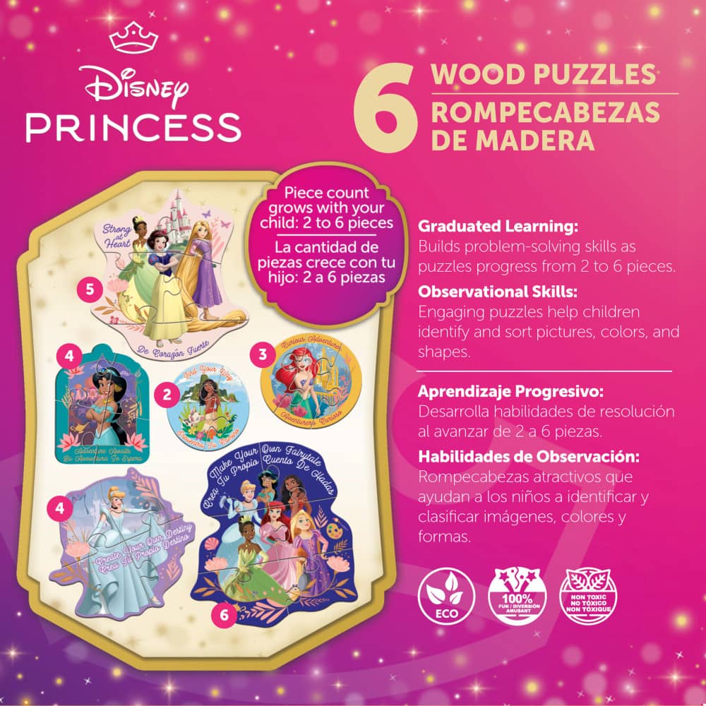 Disney - Princesss 6-Pack Wood Shaped Puzzles - Image 3
