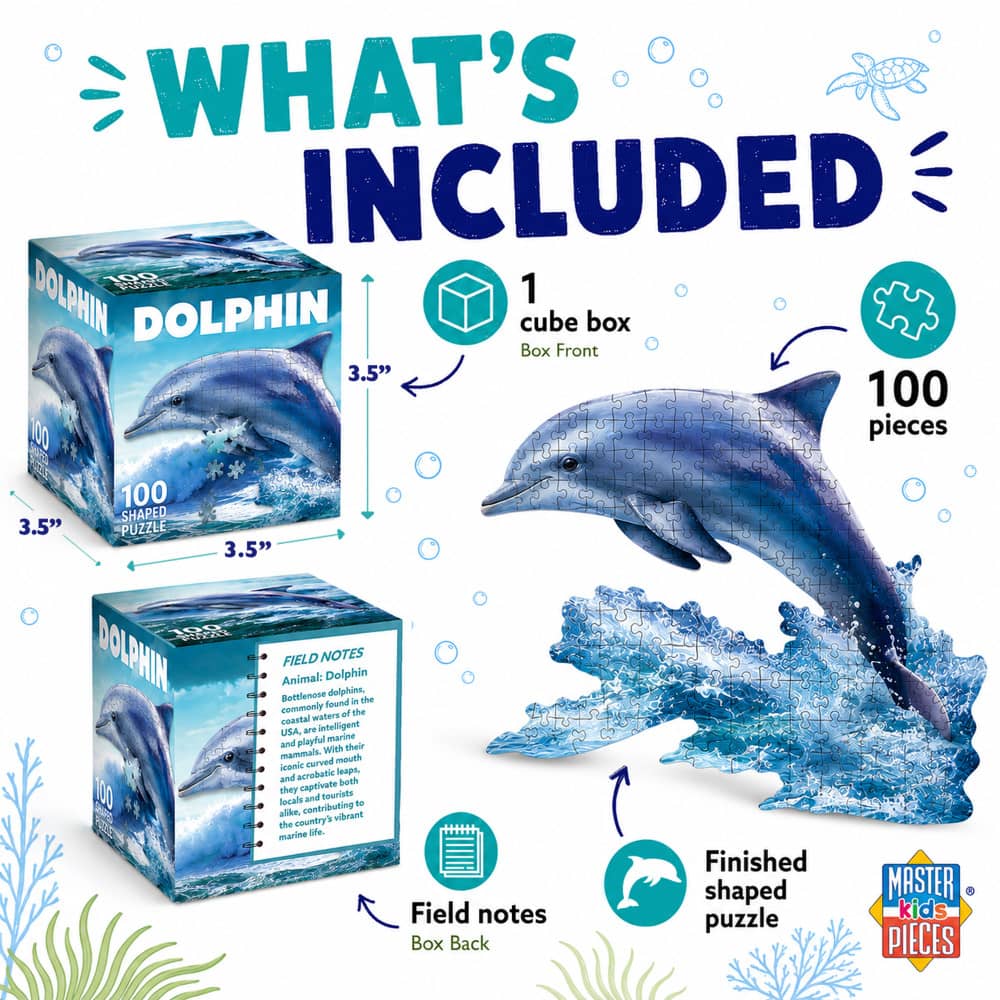 Dolphin 100 Piece Shaped Jigsaw Puzzle - Image 4