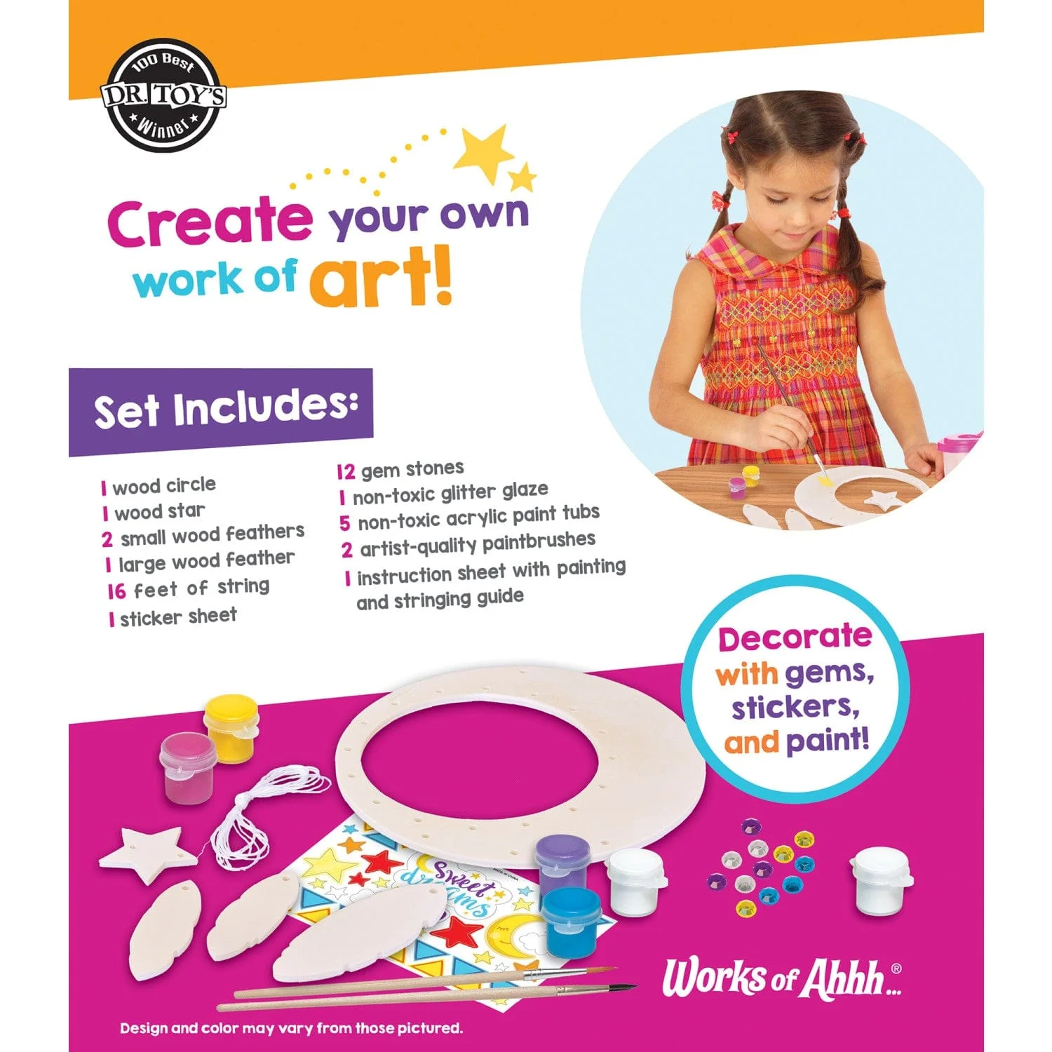 Dreamcatcher Wood Craft & Paint Kit - Image 3